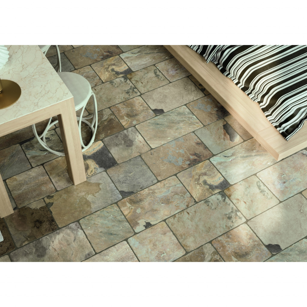 Tuscan Flagstones Slate Autumn Grey Porcelain Floor And Wall Tile